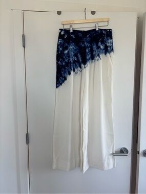 Proenza Schouler Indigo Tie-Dye High-Waist Wide Leg Pants